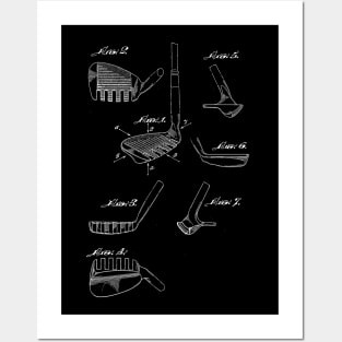 sand wedge golf club Vintage Patent Drawing Posters and Art